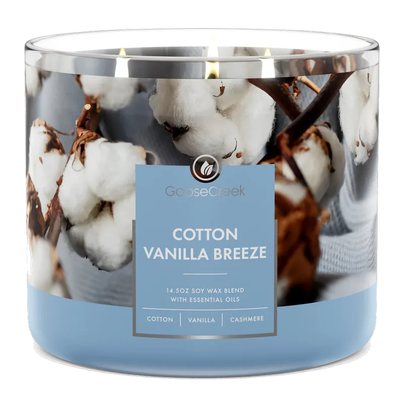 Cotton Vanilla Breeze candle by Goose Creek