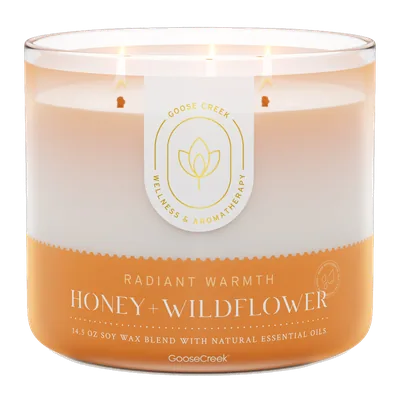 Honey & Wildflower Aromatherapy Large candle by Goose Creek