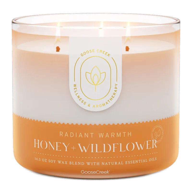Honey & Wildflower Aromatherapy Large candle by Goose Creek