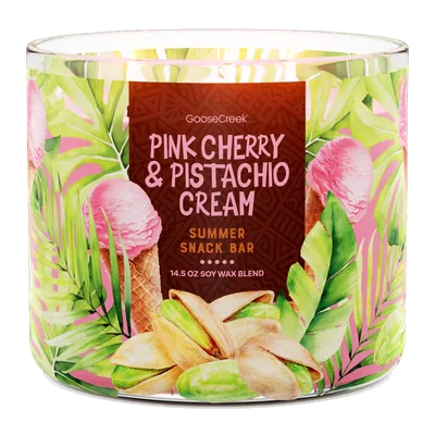 Pink Cherry & Pistachio Cream candle by Goose Creek