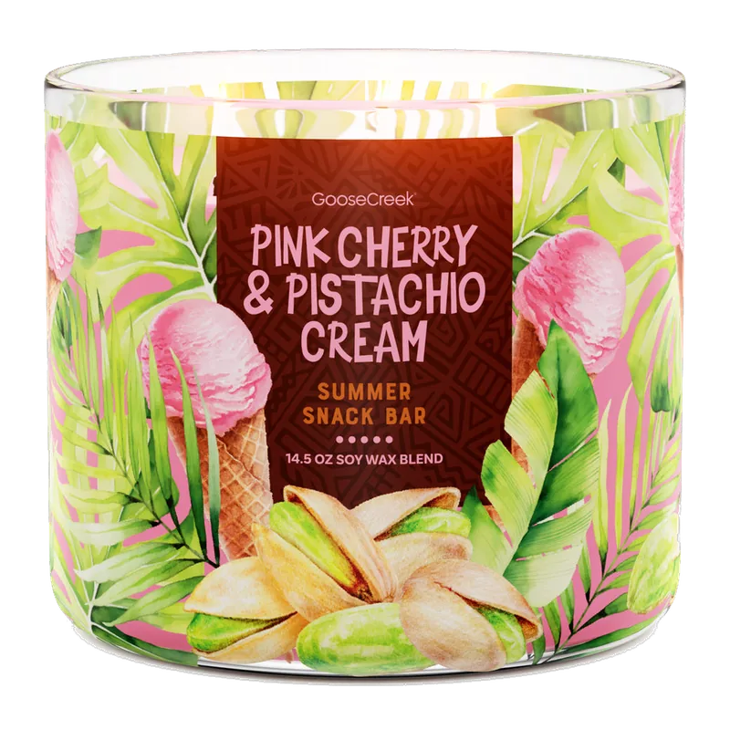 Pink Cherry & Pistachio Cream candle by Goose Creek