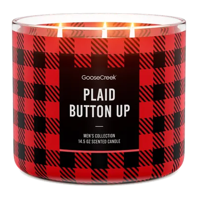 Plaid Button-up candle by Goose Creek