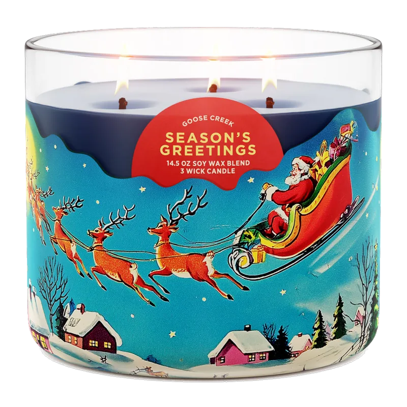 Season's Greetings candle by Goose Creek