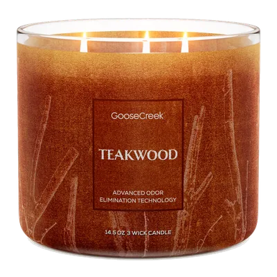 Teakwood Odor Eliminating candle by Goose Creek