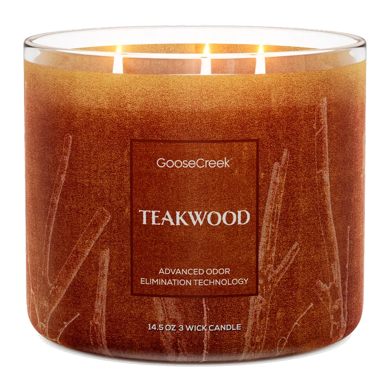Teakwood Odor Eliminating candle by Goose Creek