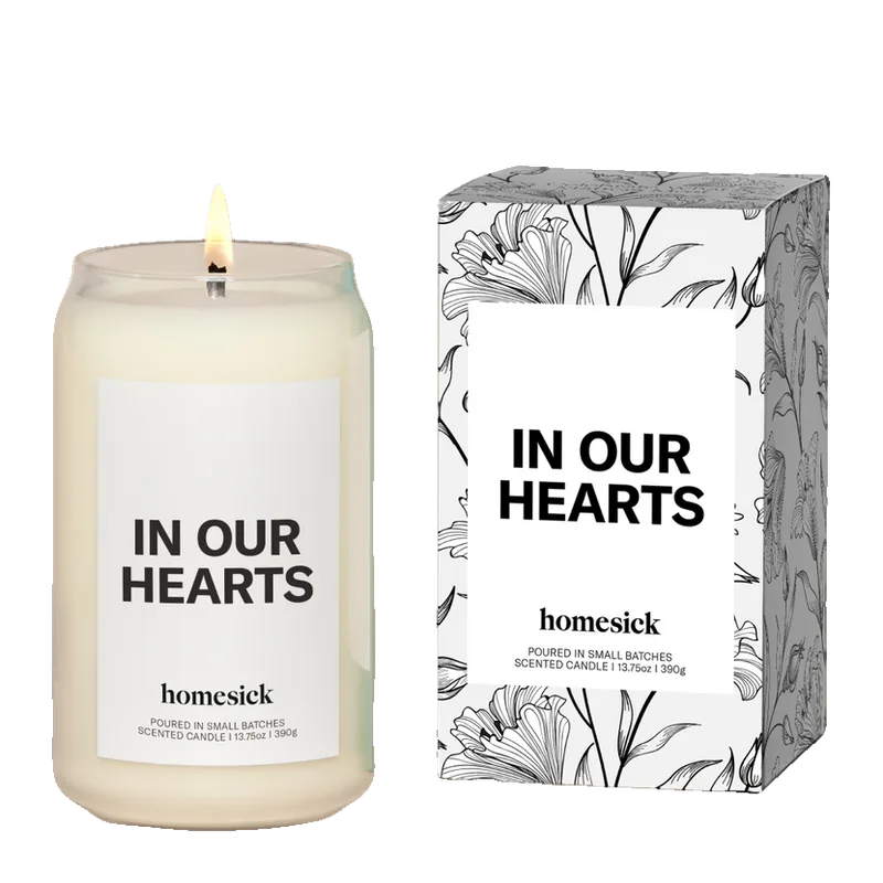 In Our Hearts candle by Homesick