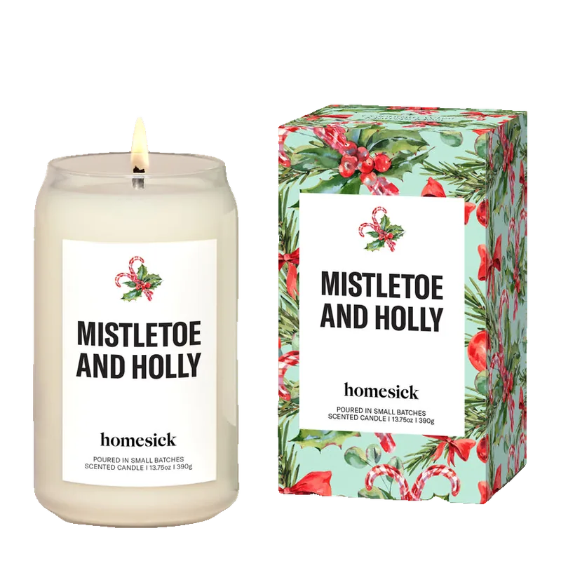 Mistletoe and Holly candle by Homesick