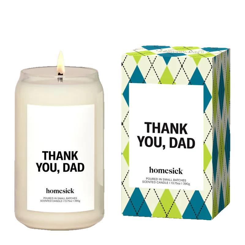 Thank You, Dad candle by Homesick