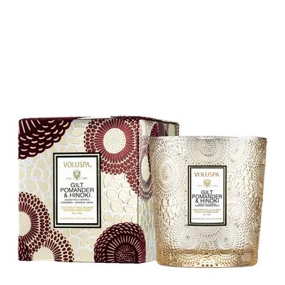 Gilt Pomander & Hinoki candle by Voluspa