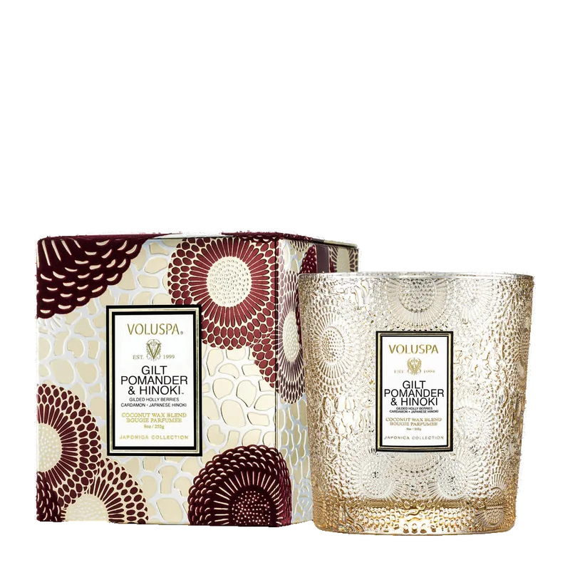 Gilt Pomander & Hinoki candle by Voluspa
