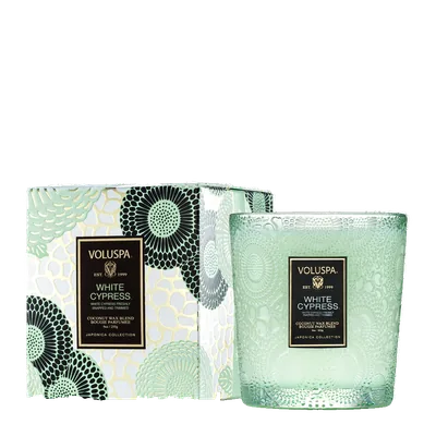White Cypress candle by Voluspa