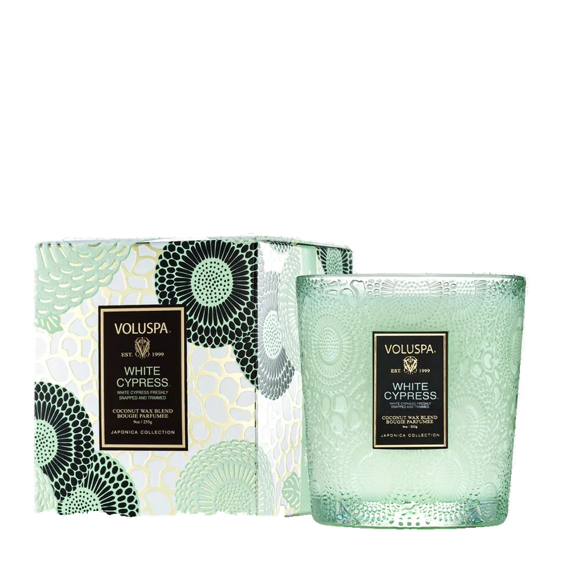White Cypress candle by Voluspa